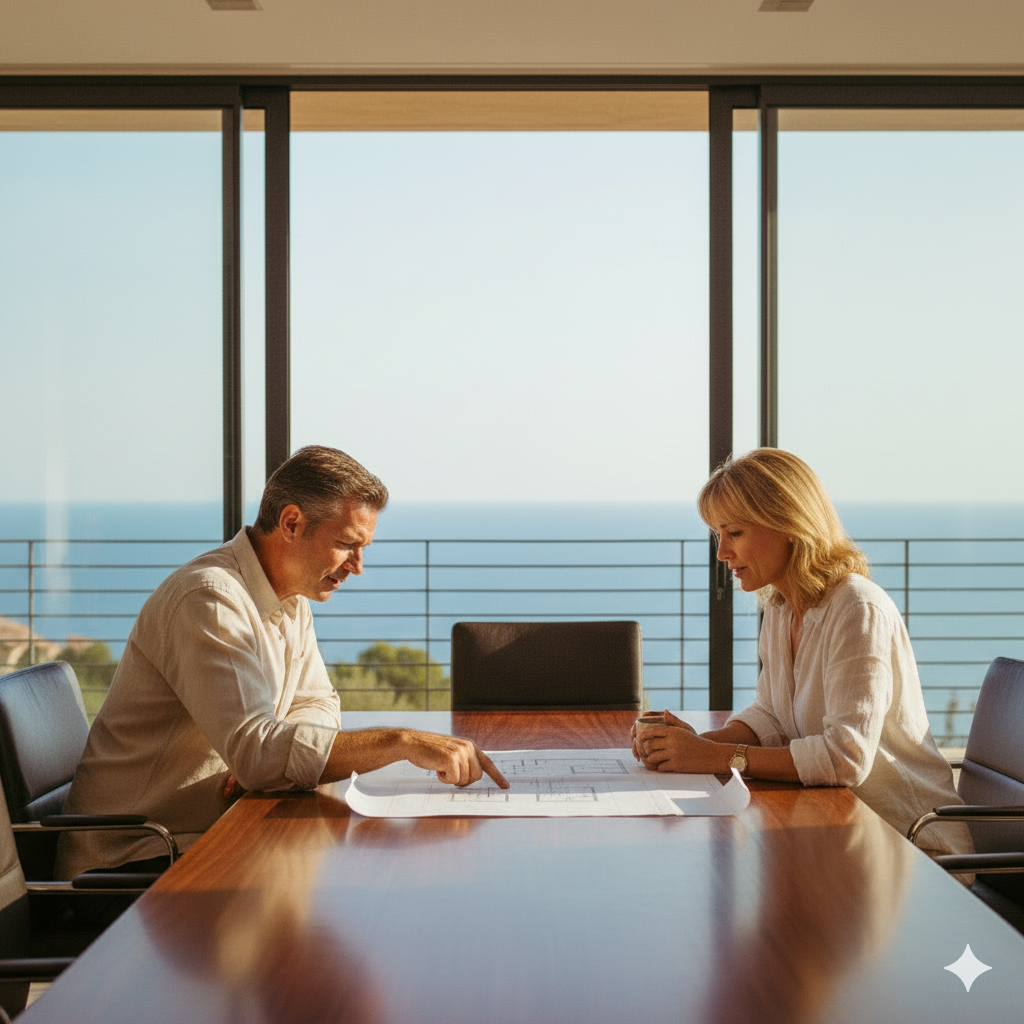 Real estate professionals collaborating